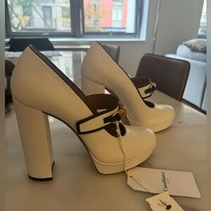 NWT Casablanca bamboo-detail 120mm platform pumps